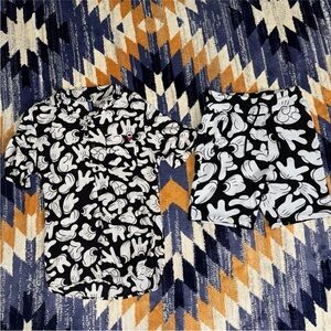 Divided H&M Disney Mickey Mouse Button Shirt & Shorts 2 Piece Matching Set S XS